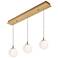 Loretto 36" 3 Light Linear Satin Brass Pendant