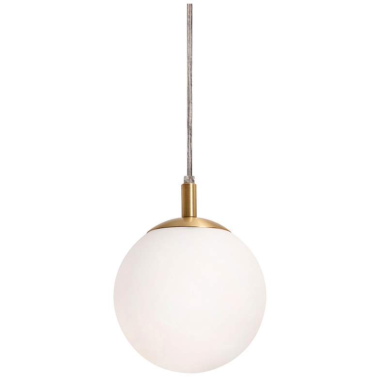 Image 1 Loretto 7" Wide Satin Brass Mini Pendant
