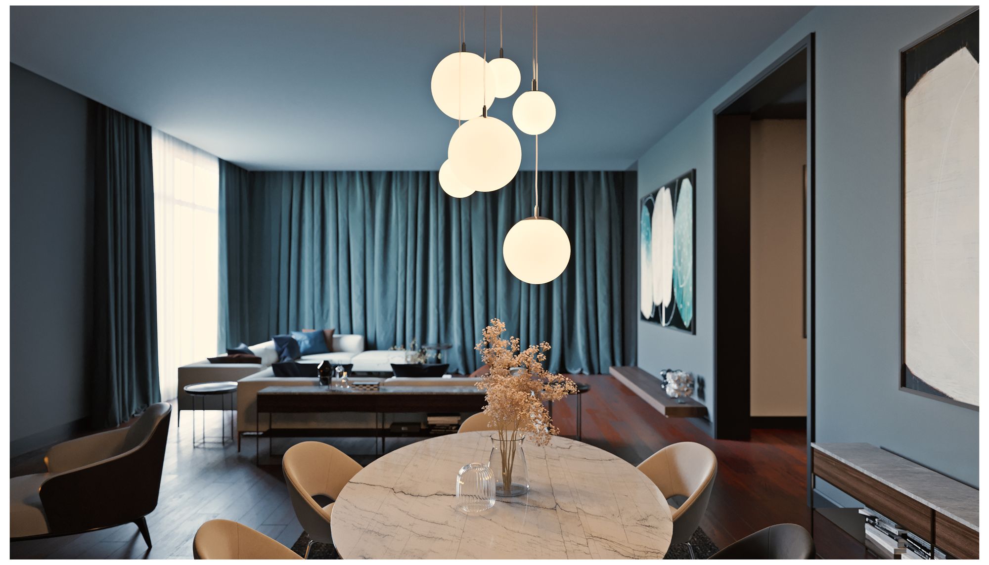 Image 3 Loretto Pendant - 7.1 in - Medium Base - 120V - Satin Nickel more views