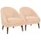 Lori Modern Pink Velvet Barrel Chair Set of 2