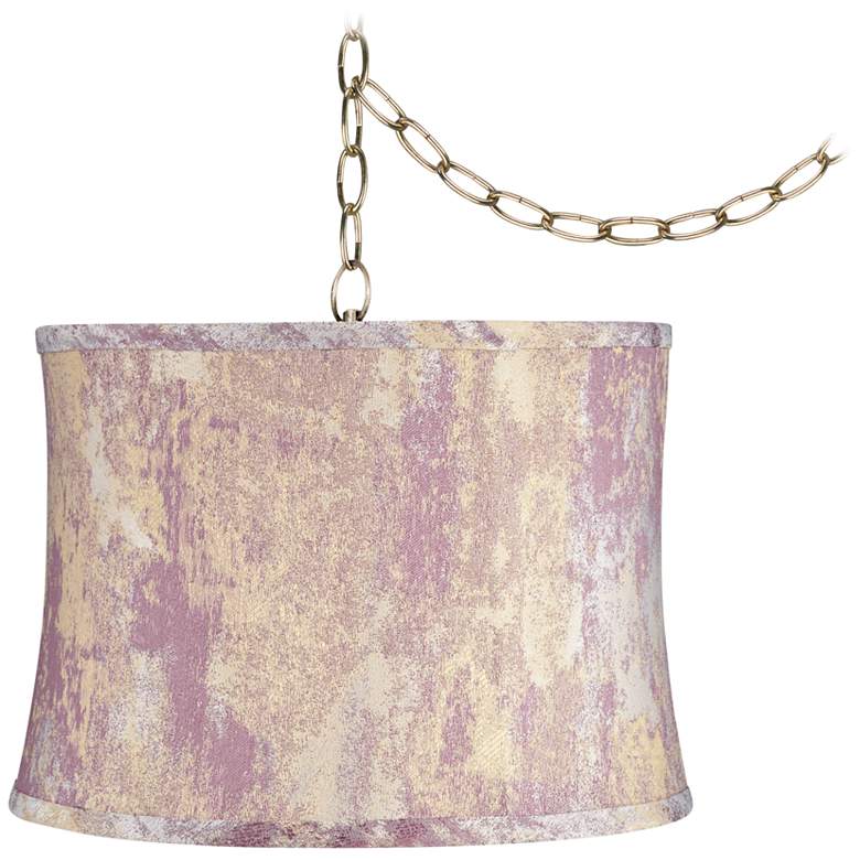 Image 1 Lorient 14" Wide Antique Brass Plug-In Swag Chandelier