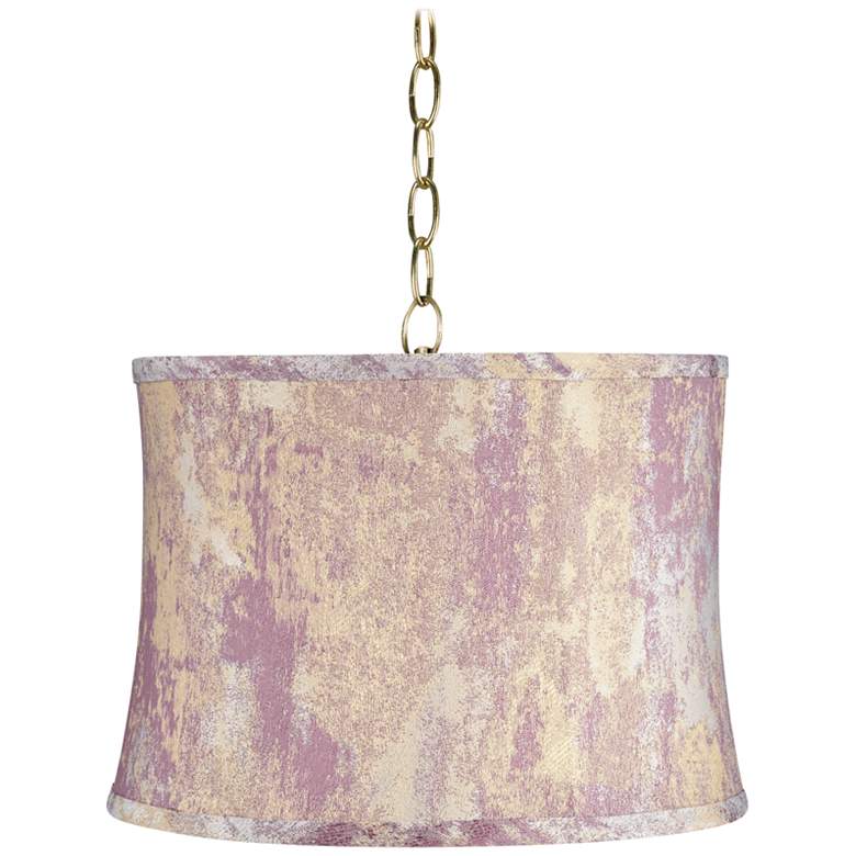 Image 1 Lorient 14" Wide Antique Brass Shaded Pendant Light