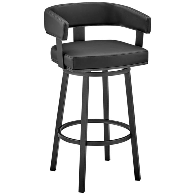 Image 1 Lorin 26 inch Black Faux Leather Swivel Counter Stool