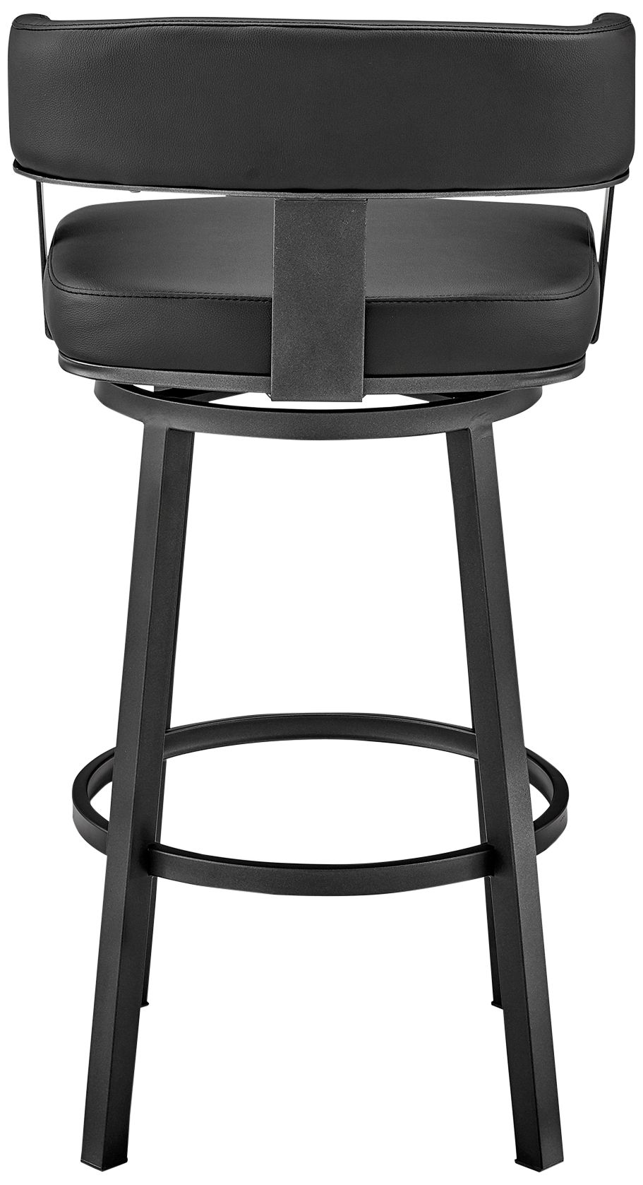 Lorin 26" Black Faux Leather Swivel Counter Stool