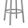 Lorin 26" White Faux Leather Silver Metal Counter Stool