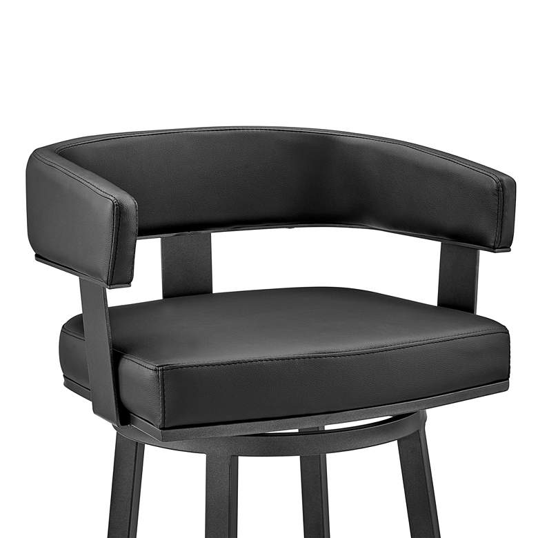 Image 2 Lorin 30" Black Faux Leather Swivel Bar Stool more views