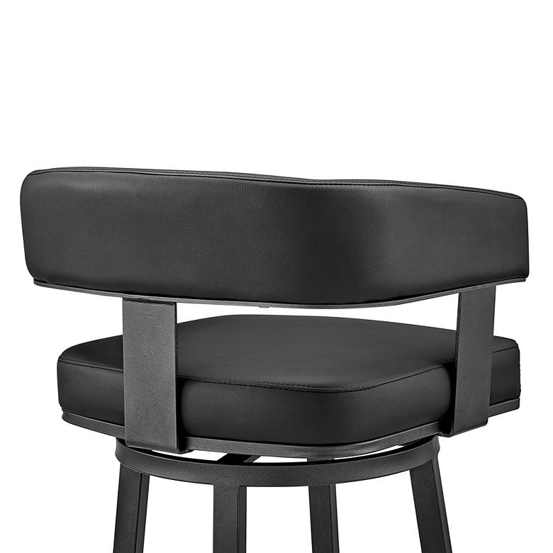 Image 3 Lorin 30" Black Faux Leather Swivel Bar Stool more views