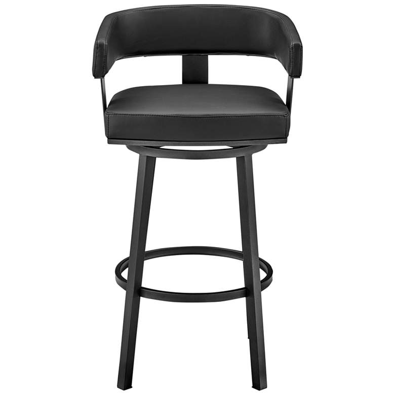 Image 5 Lorin 30" Black Faux Leather Swivel Bar Stool more views