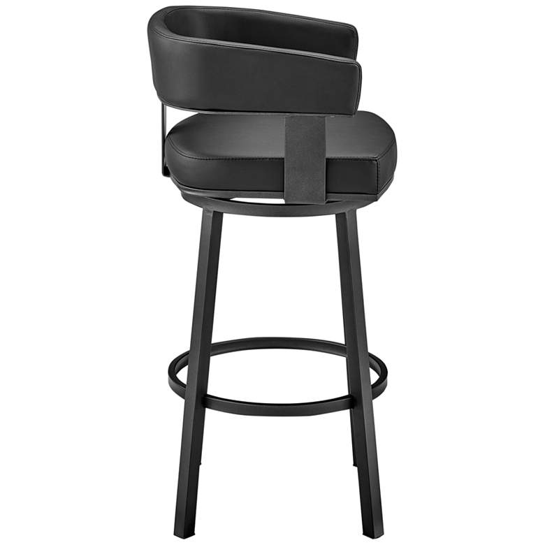 Image 6 Lorin 30" Black Faux Leather Swivel Bar Stool more views