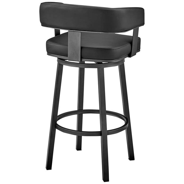 Image 7 Lorin 30" Black Faux Leather Swivel Bar Stool more views