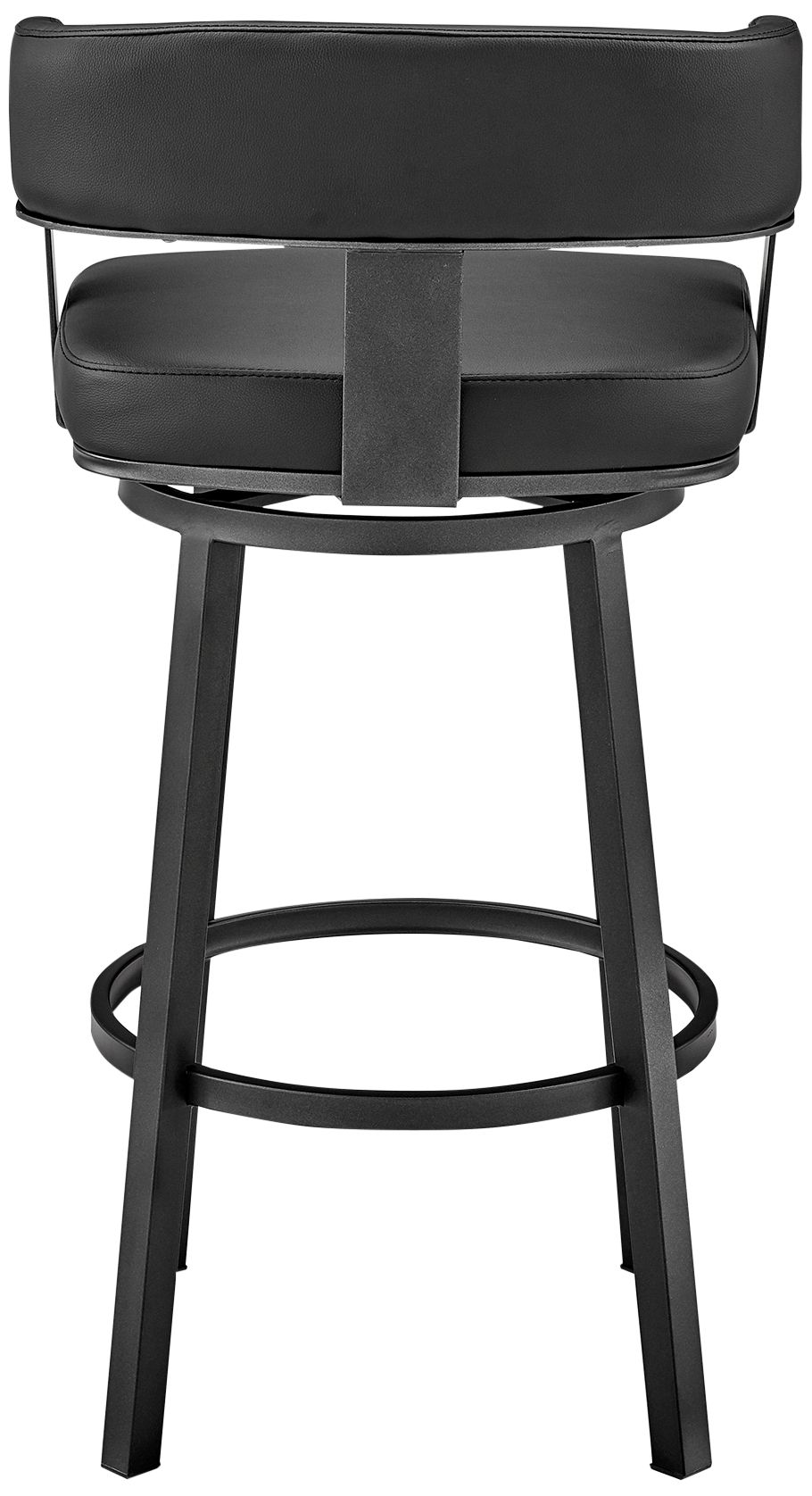 Lorin 30" Black Faux Leather Swivel Bar Stool