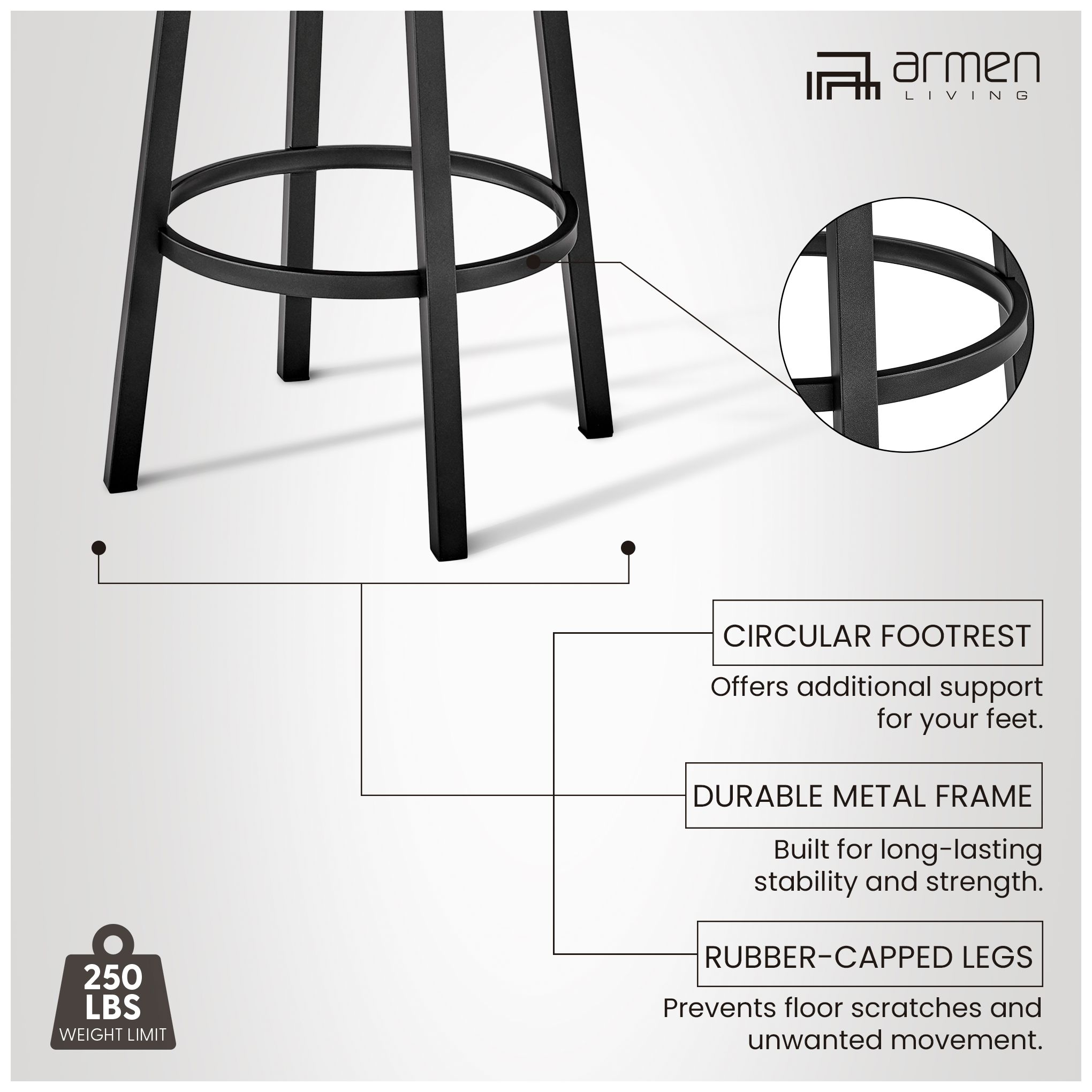 Lorin 30" Black Faux Leather Swivel Bar Stool