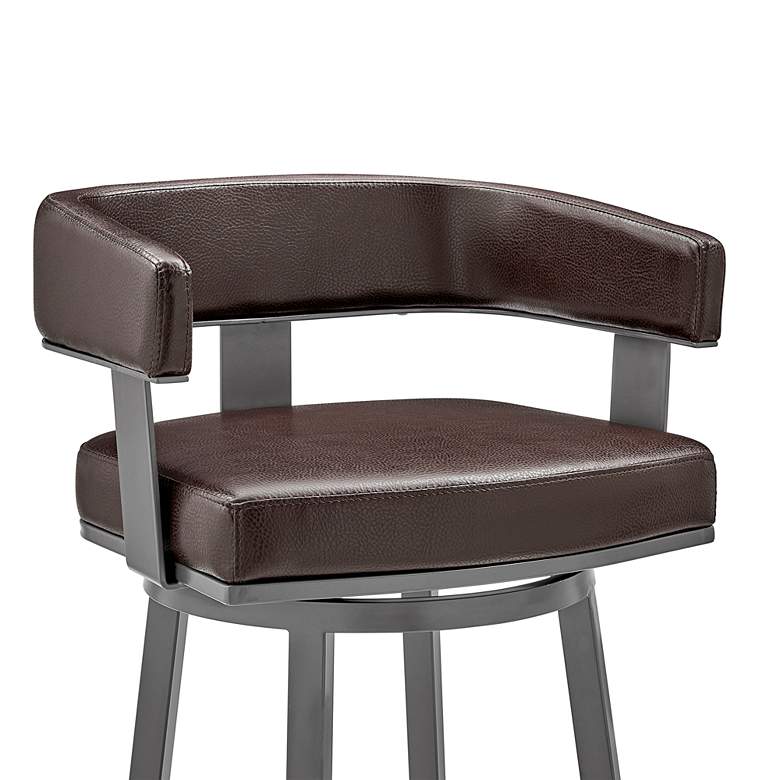Image 2 Lorin 30" Chocolate Faux Leather Swivel Bar Stool more views