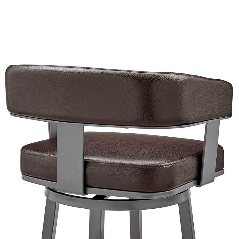 Image 3 Lorin 30" Chocolate Faux Leather Swivel Bar Stool more views