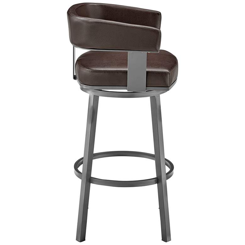 Image 6 Lorin 30" Chocolate Faux Leather Swivel Bar Stool more views