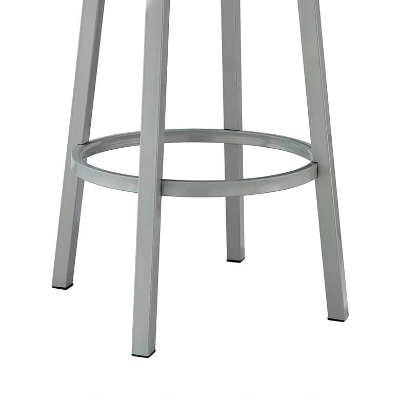 Image 4 Lorin 30" White Faux Leather Silver Metal Bar Stool more views
