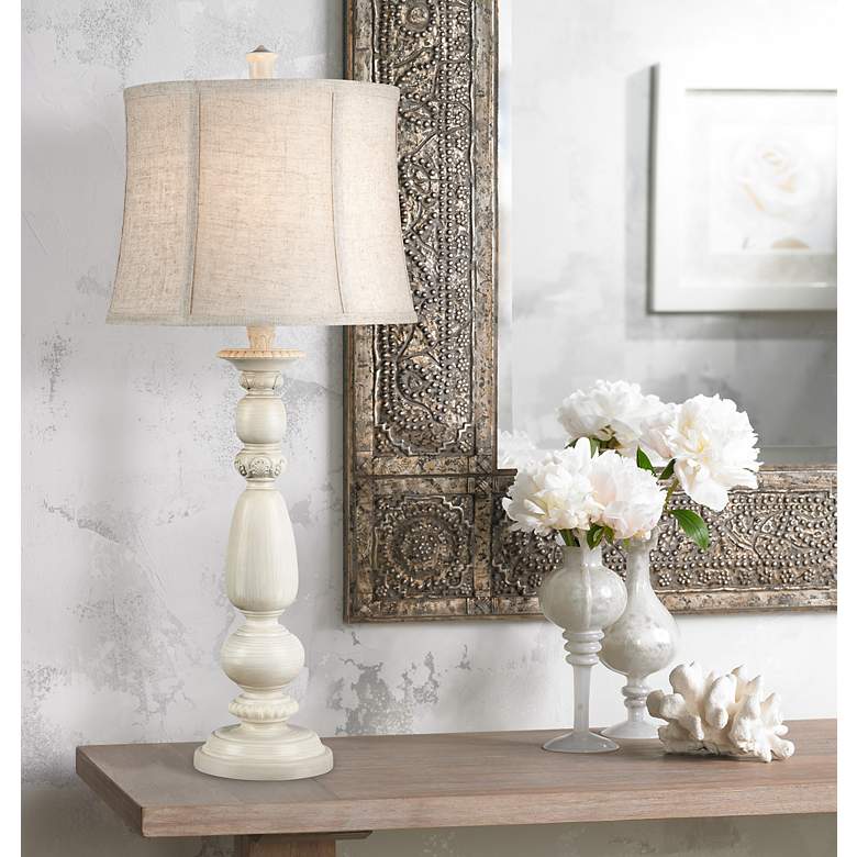 Image 1 Lorin Ivory Candlestick Table Lamp