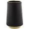 Lorna 8" High Brushed Black and Gold Ceramic Vase