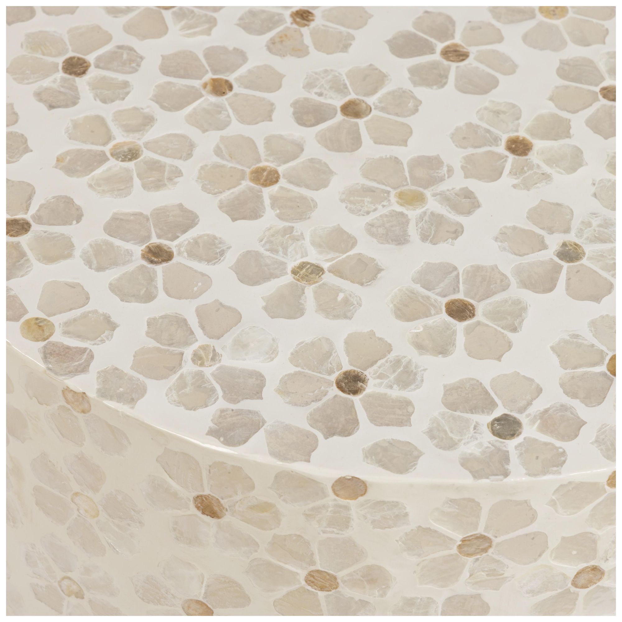 Image 4 Lorna Stool in Pearl Petal Capiz Shell Motif more views