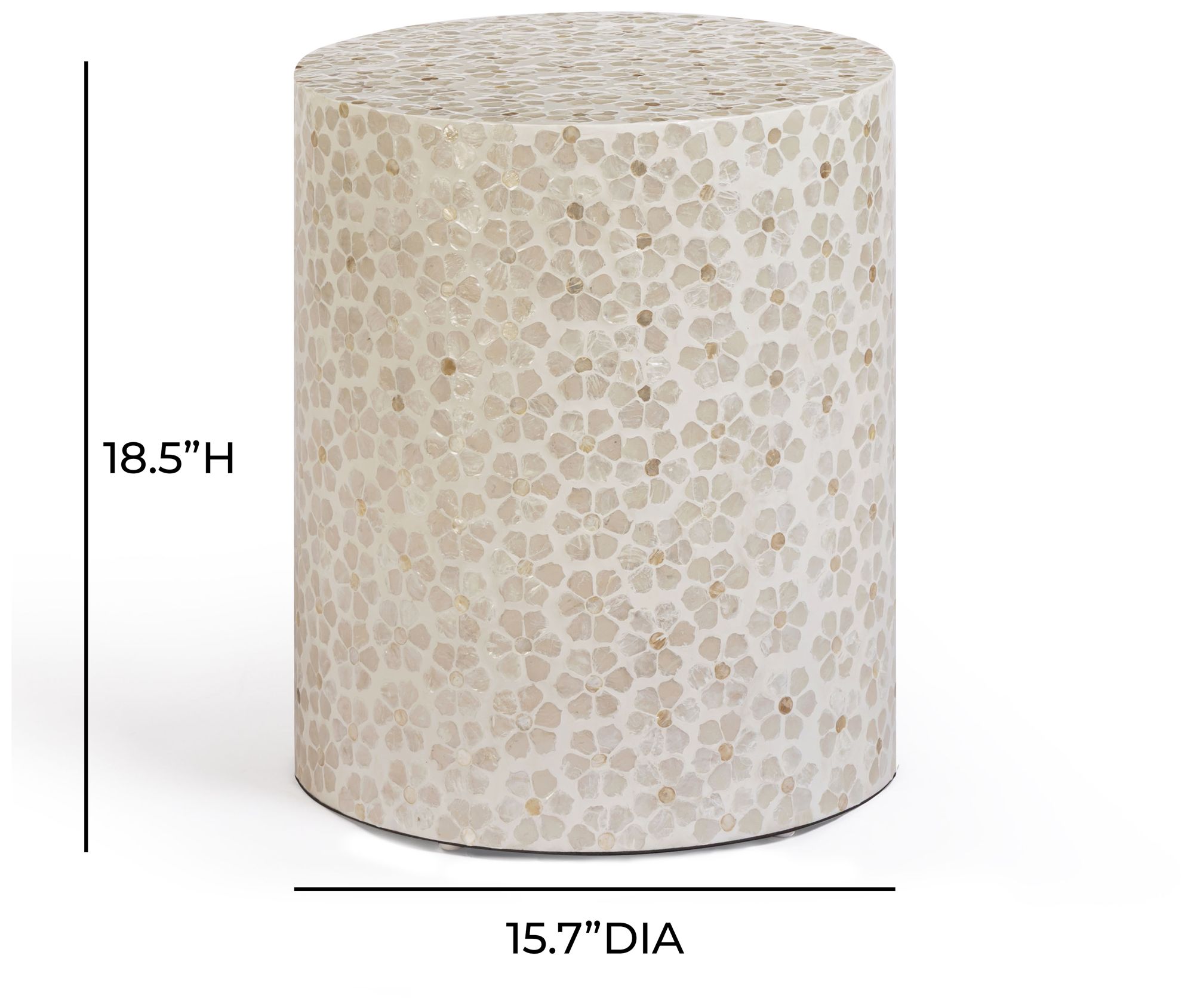Image 5 Lorna Stool in Pearl Petal Capiz Shell Motif more views