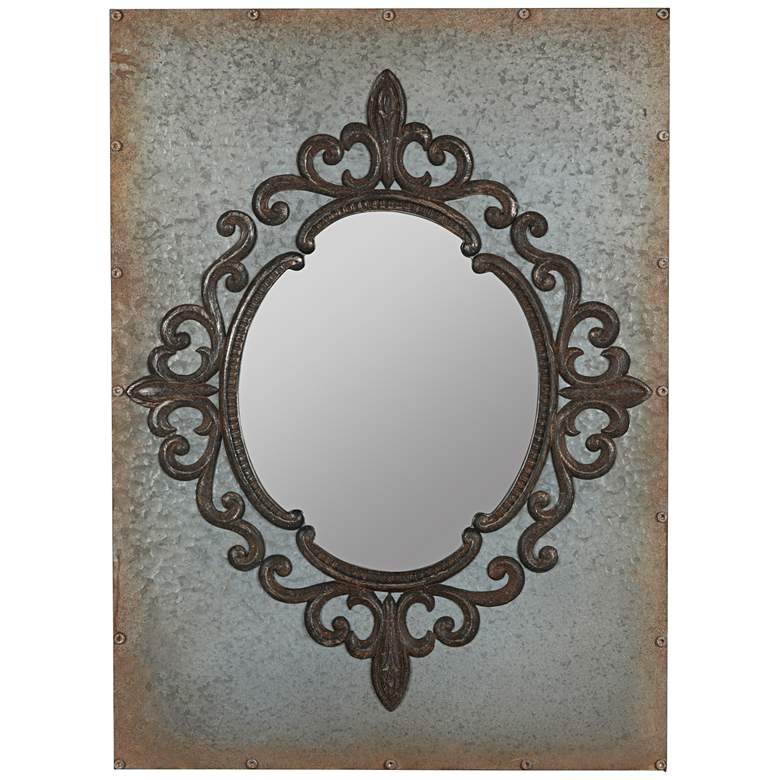 Image 1 Lorne Aged Tin 27 inchx36 3/4 inch Decorative Wall Mirror