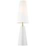 Lorne Arctic White and Burnished Brass LED Table Lamp by Kelly Wearstler