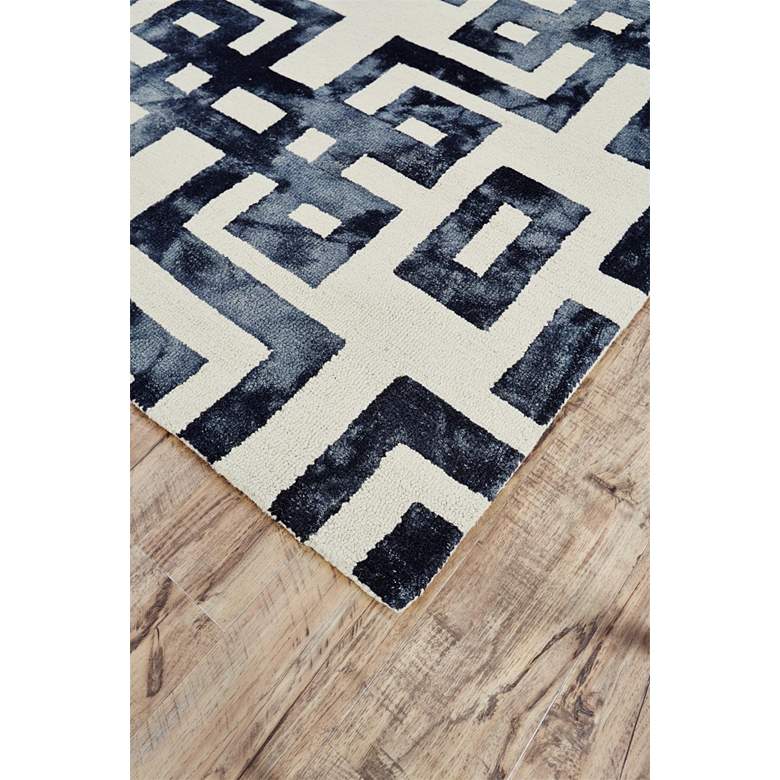 Image 3 Lorrain 6108568 5&#39;x8&#39; Black Ivory Greek Key Wool Area Rug more views