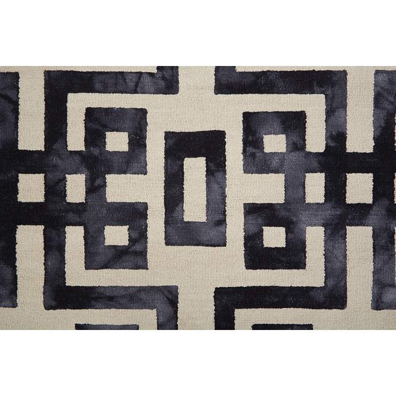 Image 5 Lorrain 6108568 5&#39;x8&#39; Black Ivory Greek Key Wool Area Rug more views