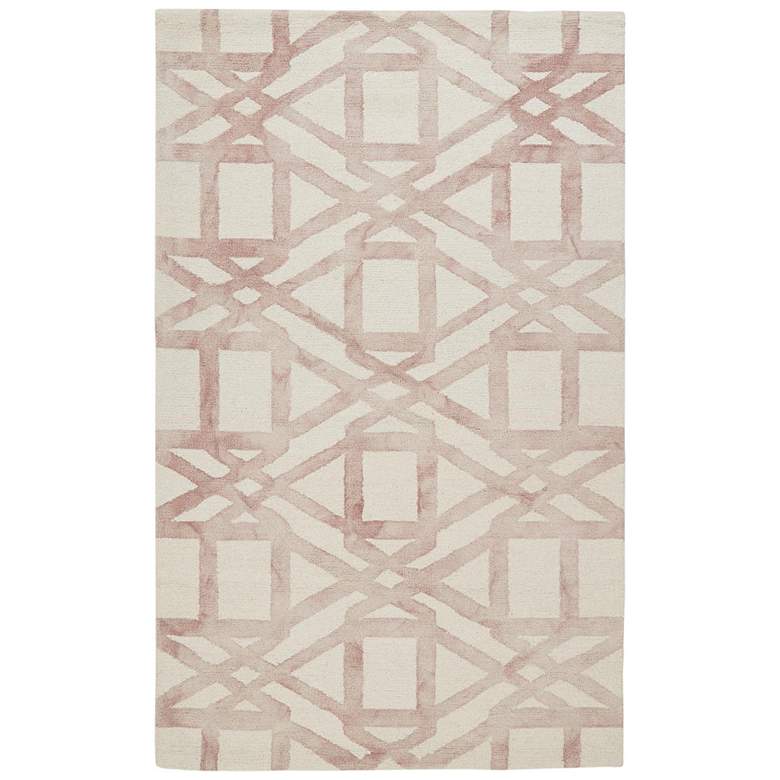 Image 2 Lorrain 6108571 5'x8' Blush Pink Ivory Geometric Area Rug