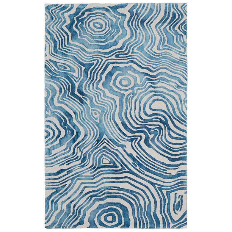Image 1 Lorrain Modern Abstract Hand Tufted Blue Area Rug 8920F