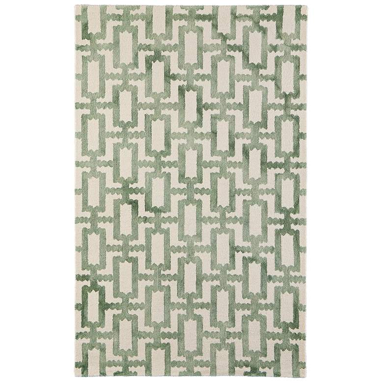 Image 1 Lorrain Modern Geometric Hand Tufted Ivory Area Rug 8919F