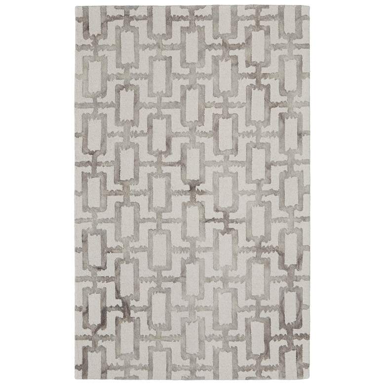 Image 1 Lorrain Modern Geometric Hand Tufted Ivory Area Rug 8919F