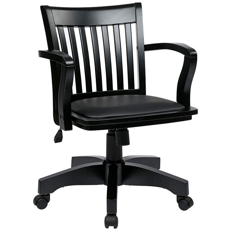 Image 2 Lorson Black Adjustable Swivel Wood Bankers Chair