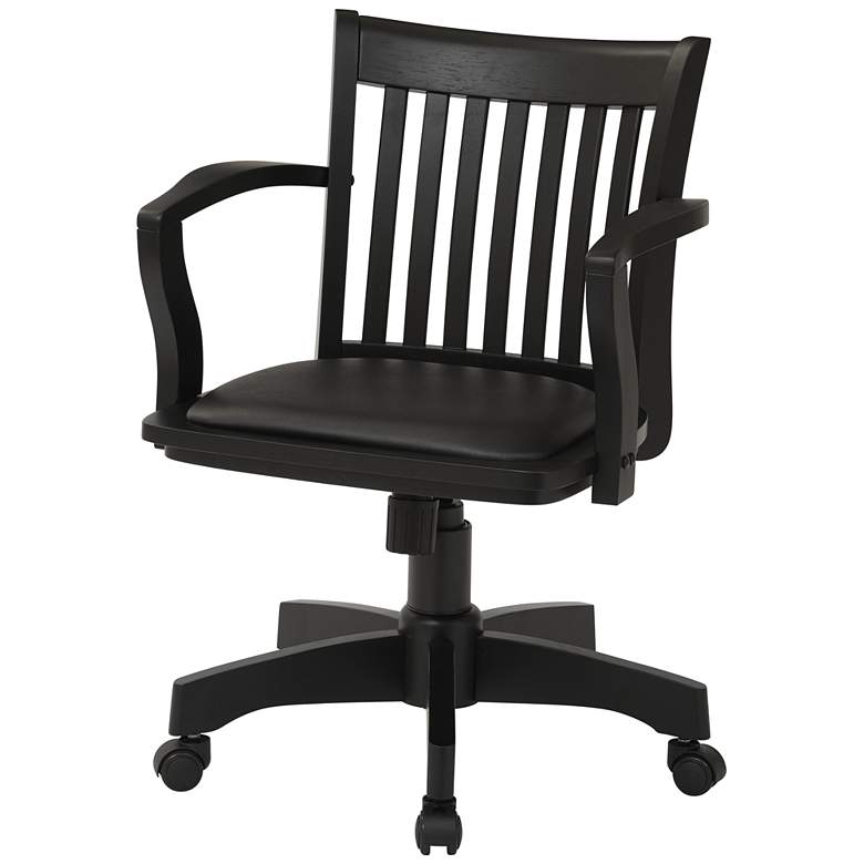 Image 5 Lorson Black Adjustable Swivel Wood Bankers Chair more views