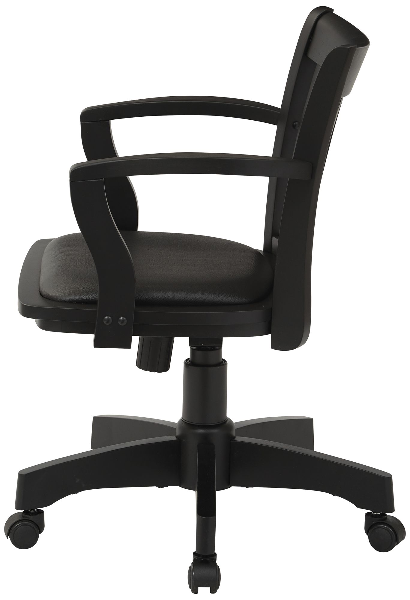 Lorson Black Adjustable Swivel Wood Bankers Chair