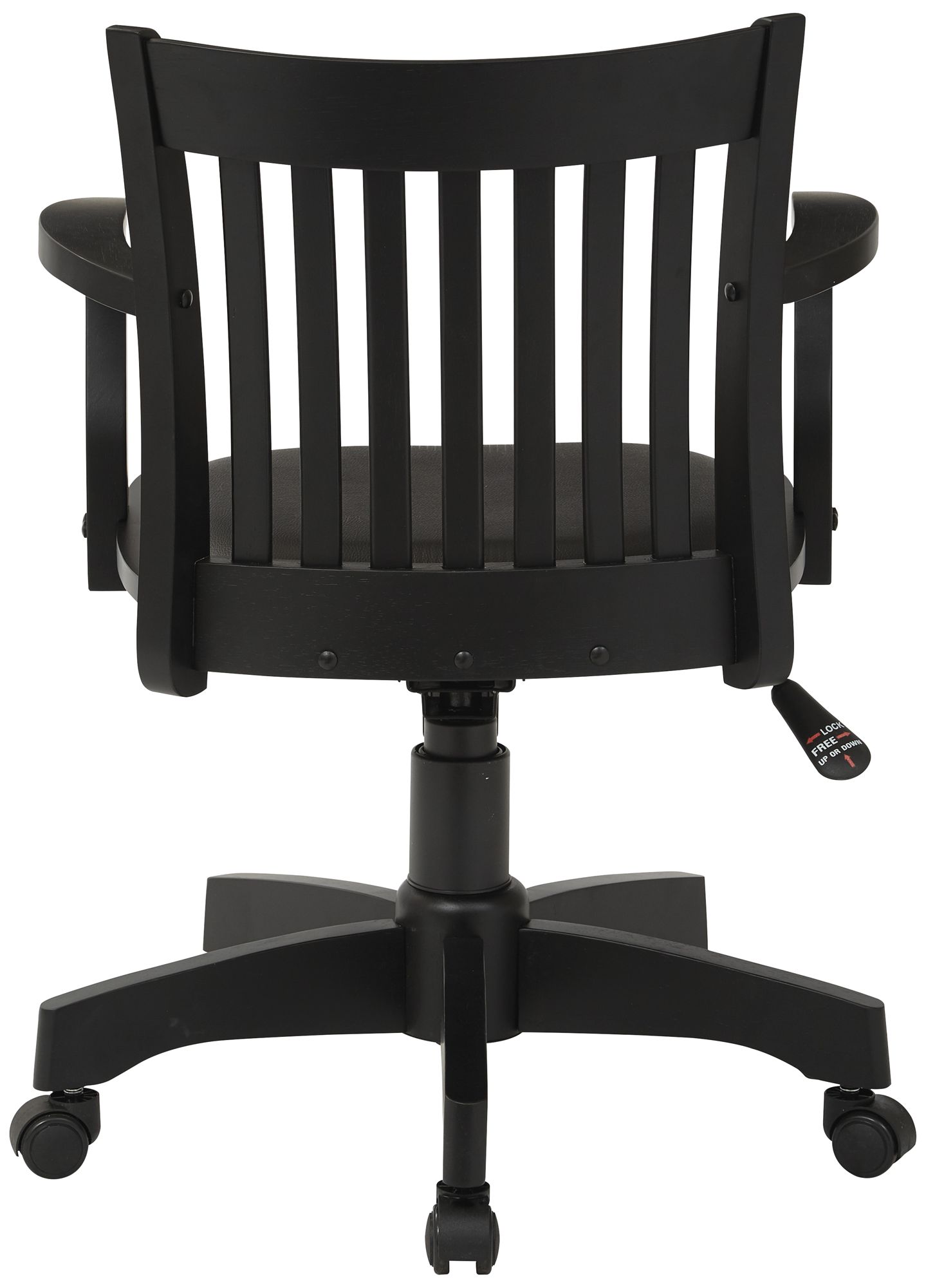 Lorson Black Adjustable Swivel Wood Bankers Chair