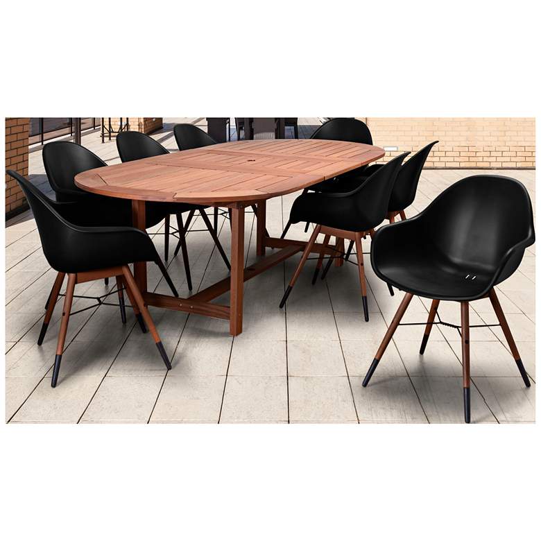 Image 1 Los Altos Black 9-Pc. Extendable Oval Patio Dining Set