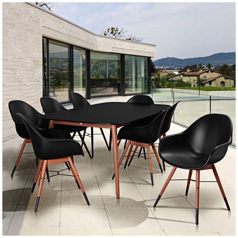 Image 1 Los Altos Deluxe Black Shell 9-Piece Patio Dining Set