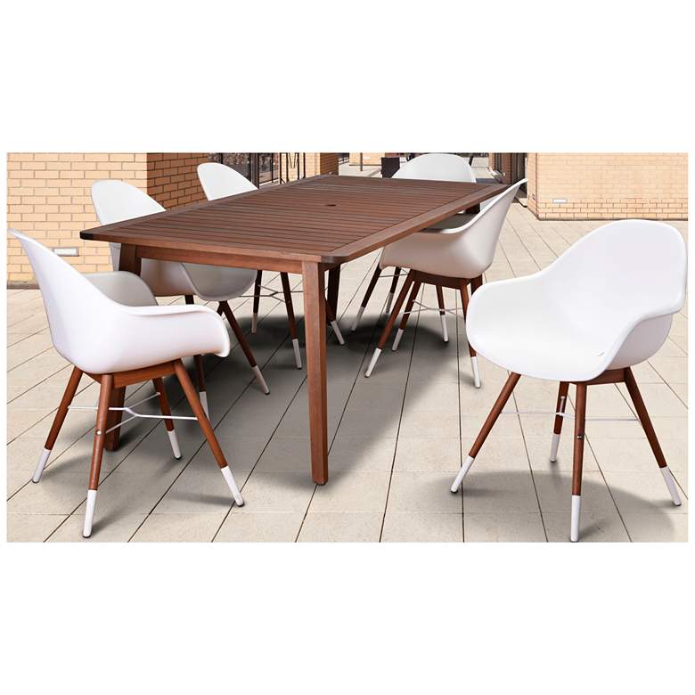 Image 1 Los Altos White Shell 7-Piece Large Patio Dining Set