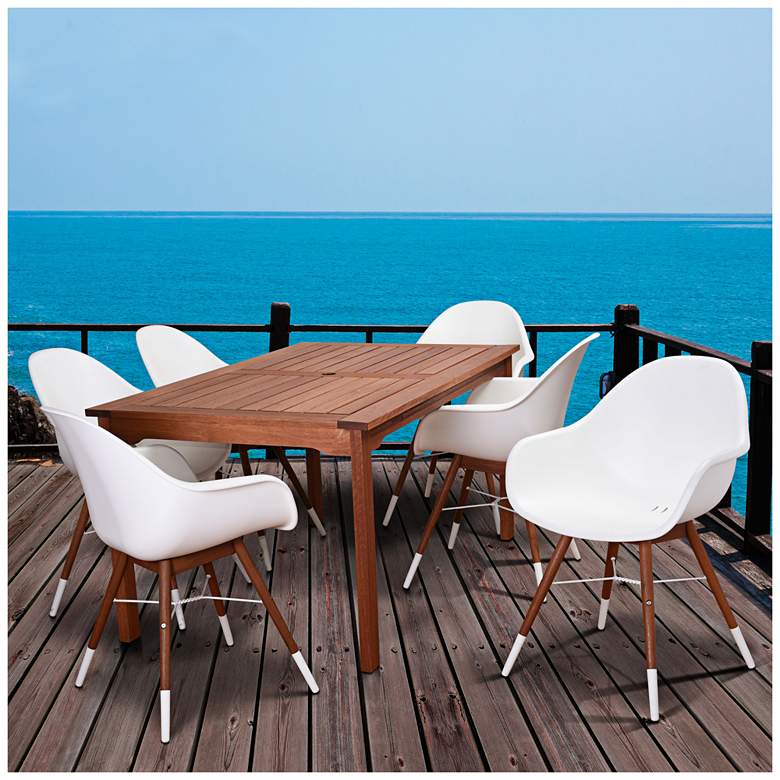 Image 1 Los Altos White Shell 7-Piece Small Patio Dining Set