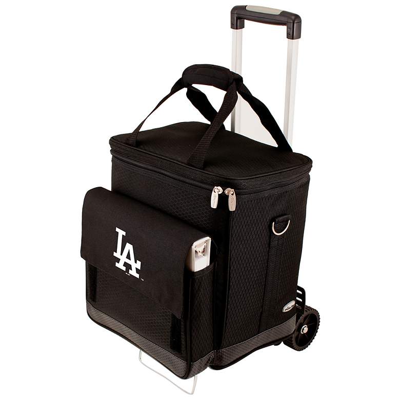 Image 1 Los Angeles Dodgers Black Wine Cellar with Trolley