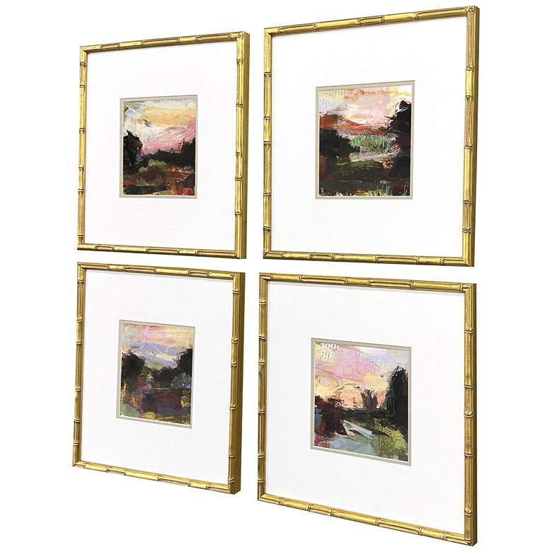 Image 2 Lost 17"W x 17"H Contemporary Framed Art Set of 4 more views
