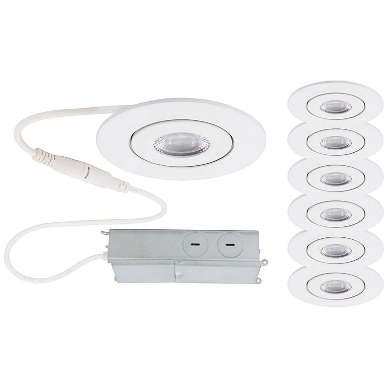 Image 1 Lotos 2 inch White Round Adjustable LED Recessed Kits Set of 6