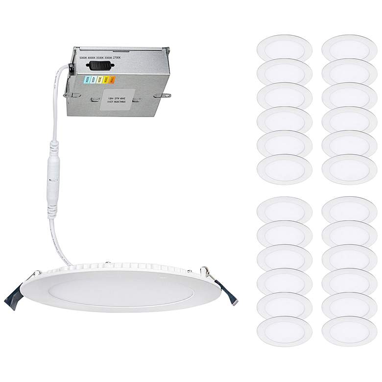 Image 1 Lotos 4" Round 5-CCT Selectable LED Recessed Kits Set of 24