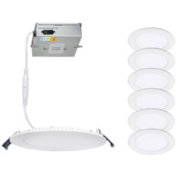 Lotos 4&quot; Round 5-CCT Selectable LED Recessed Kits Set of 6