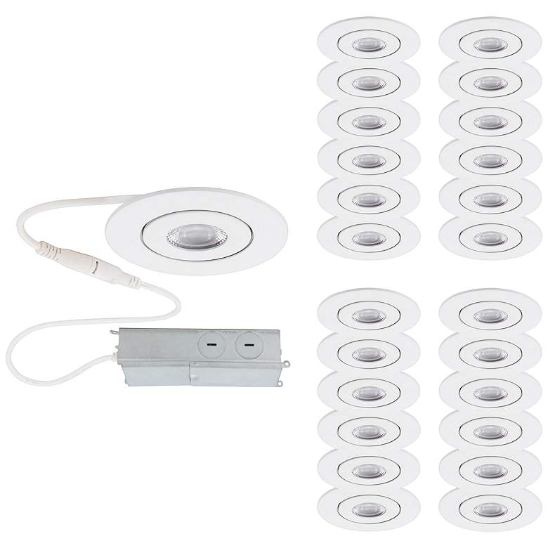 Image 1 Lotos 4 inch White Round Adjustable LED Recessed Kits Set of 24