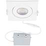 Lotos 4" White Square Adjustable LED Recessed Kits Set of 6