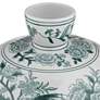 4_Lotus 11" High Ginger Jar Green and White Ceramic Decorative Vase more views