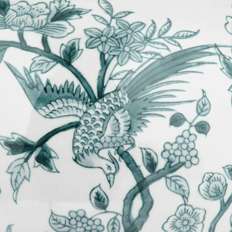 Image 5 Lotus 11" High Ginger Jar Green and White Ceramic Decorative Vase more views