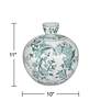 Lotus 11" High Green and White Ceramic Decorative Vase in scene